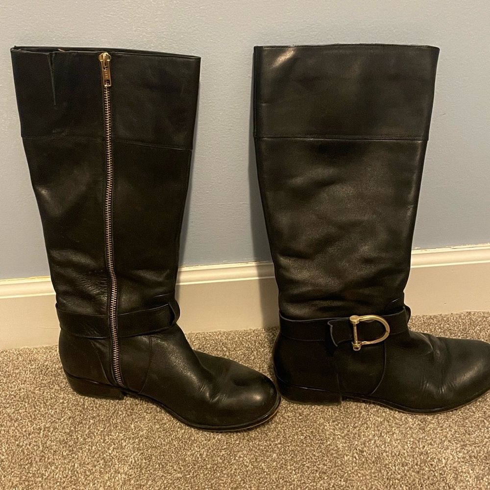 Lands End Black Riding Boot